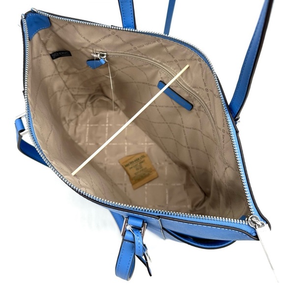 Michael Kors Large Charlotte Tote Bag Blue/Silver - Picture 8 of 11